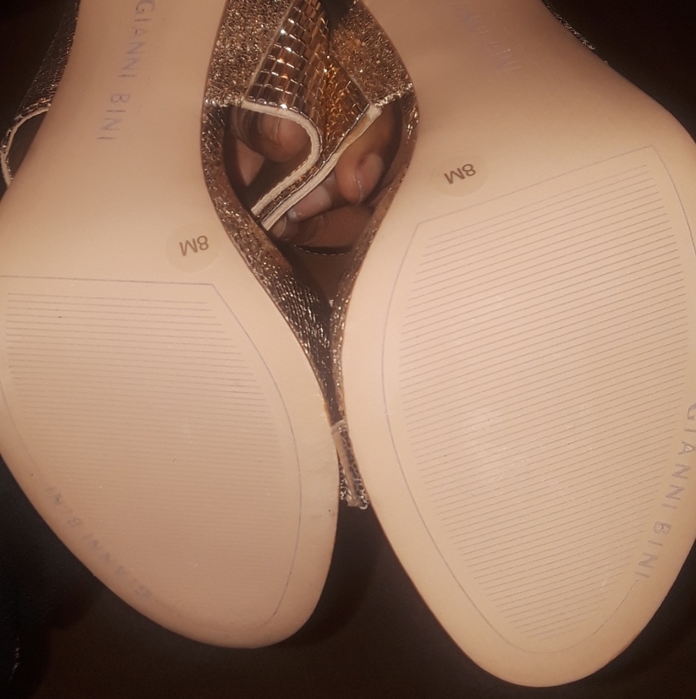 Gianni Bini Gold Ankle Strap Heels - Picture 5 of 5